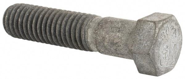 Value Collection - 7/16-14 Thread, 2" Length Under Head, Steel Hex Head Bolt - Hot Dipped Galvanized Coated, UNC Thread, ASTM A307, Grade 2 - USA Tool & Supply