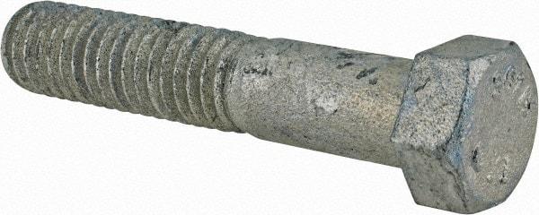 Value Collection - 7/16-14 Thread, 2-1/4" Length Under Head, Steel Hex Head Bolt - Hot Dipped Galvanized Coated, UNC Thread, ASTM A307, Grade 2 - USA Tool & Supply