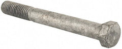 Value Collection - 7/16-14 Thread, 4" Length Under Head, Steel Hex Head Bolt - Hot Dipped Galvanized Coated, UNC Thread, ASTM A307, Grade 2 - USA Tool & Supply