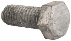 Value Collection - 1/2-13 Thread, 1-1/4" Length Under Head, Steel Hex Head Bolt - Hot Dipped Galvanized Coated, UNC Thread, ASTM A307, Grade 2 - USA Tool & Supply