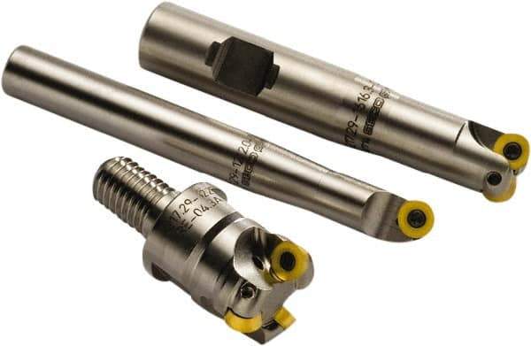 Seco - 25mm Cutting Diam, 4mm Max Depth of Cut, Modular Connection Indexable Copy End Mill - 3 Inserts, RD.. 0803 Insert, R217.29 Toolholder, Through Coolant - USA Tool & Supply