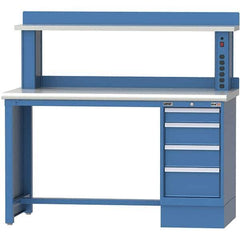 LISTA - 72 Wide x 30" Deep x 51-1/4" High, Plastic Laminate Workstation - Fixed Legs, Classic Blue - USA Tool & Supply