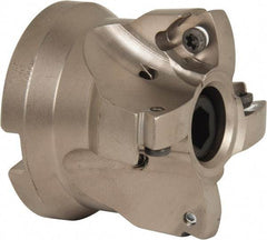 Seco - 4 Inserts, 1.34" Cutter Diam, 0.08" Max Depth of Cut, Indexable High-Feed Face Mill - 3/4" Arbor Hole Diam, 0.32" Keyway Width, 1.6" High, R220.21 Toolholder, 218.19-160.. Inserts, Series R220.21 - USA Tool & Supply