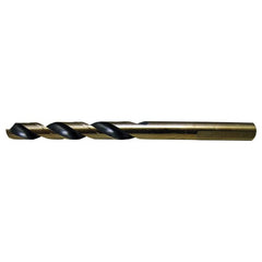 1/2 RHS / RHC HSS 135 Degree Split Point Heavy Duty Mechanics Length Drill - Black & Gold - Exact Industrial Supply