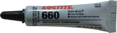 Loctite - 6 mL Tube, Silver, High Strength Paste Retaining Compound - Series 660, 24 hr Full Cure Time, Heat Removal - USA Tool & Supply