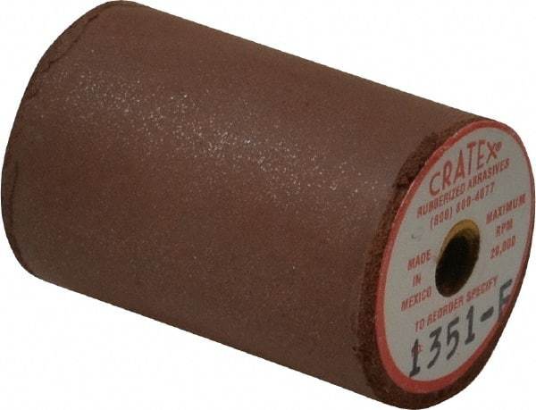 Cratex - 1" Max Diam x 1-1/2" Long, Cylinder, Rubberized Point - Fine Grade, Silicon Carbide, 1/4" Arbor Hole, Unmounted - USA Tool & Supply
