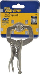 Irwin - 4" OAL C-Clamp Locking Pliers - 1-1/4" Jaw Depth, 1-5/8" Jaw Opening - USA Tool & Supply