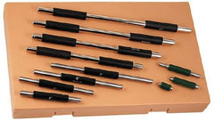 Mitutoyo - 1 to 11 Inch Long, 11 Piece Micrometer Calibration Standard Set - Accuracy Up to 0.000012 Inch, For Use with Outside Micrometer, Includes Carrying Case - USA Tool & Supply