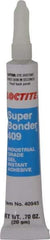 Loctite - 0.70 oz Tube Clear Instant Adhesive - Series 409, 75 sec Working Time, 24 hr Full Cure Time, Bonds to Metal, Plastic & Rubber - USA Tool & Supply