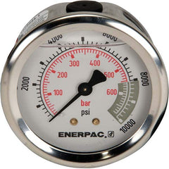 Enerpac - Hydraulic Pressure Gages & Adapters Type: Glycerine Filled Pressure Rating: 10000 - USA Tool & Supply