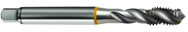M10x1.5 6H 3-Flute Cobalt Yellow Ring Semi-Bottoming 40 degree Spiral Flute Tap-Bright - USA Tool & Supply