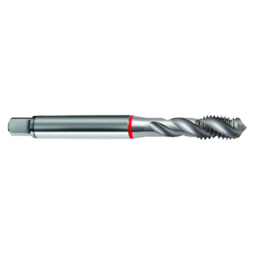 ‎M6 × 1.0 3FL 6H Cobalt Spiral Flute Semi-Bott Red Ring Tap-Bright-40 Degree Helix - USA Tool & Supply