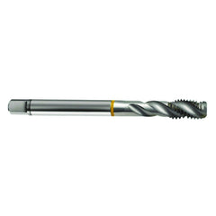 ‎M5 × 0.8 3FL 6H Cobalt Spiral Flute Semi-Bott Ylw Ring Tap-Bright-40 Degree Helix - USA Tool & Supply
