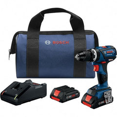 Bosch - 18 Volt 1/2" Keyless Chuck Cordless Hammer Drill - 0 to 28,500 BPM, 0 to 600 & 0 to 1,900 RPM, Reversible - USA Tool & Supply