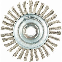 Norton - 4" OD, 5/8-11 Arbor Hole, Standard Twist Knot Stainless Steel Wheel Brush - USA Tool & Supply