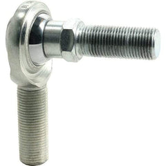 Tritan - 1/4" ID, 2,225 Lb Max Static Cap, Male Spherical Rod End - 1/4-28 RH, 3/8" Shank Diam, 1" Shank Length, Zinc Plated Carbon Steel with PTFE Lined Chrome Steel Raceway - USA Tool & Supply