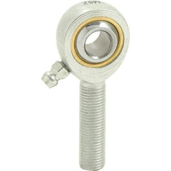 Tritan - 5/16" ID, 2-5/16" Max OD, 2,796 Lb Max Static Cap, Male Spherical Rod End - 1/4-28 RH, 7/16" Shank Diam, 1-1/4" Shank Length, Zinc Plated Carbon Steel with Sintered Oil Impregnated Bronze Raceway - USA Tool & Supply