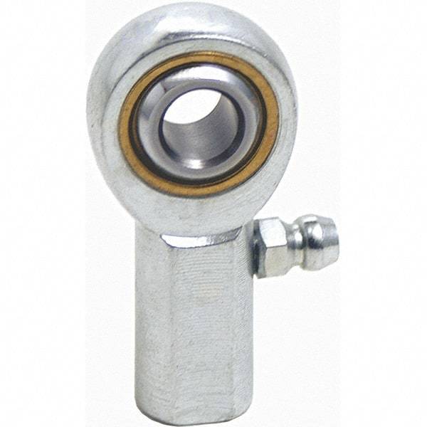 Tritan - 3/4" ID, 3-3/4" Max OD, 11,550 Lb Max Static Cap, Female Spherical Rod End - 3/4-16 UNF RH, 7/8" Shank Diam, 1-9/16" Shank Length, Zinc Plated Carbon Steel with Sintered Oil Impregnated Bronze Raceway - USA Tool & Supply