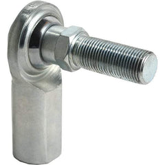 Tritan - 5/8" ID, 9,800 Lb Max Static Cap, Female Spherical Rod End - 5/8-18 UNF RH, 3/4" Shank Diam, 1-3/8" Shank Length, Zinc Plated Carbon Steel with Low Carbon Steel Raceway - USA Tool & Supply