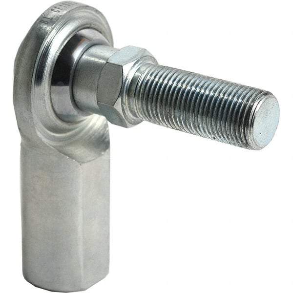 Tritan - 5/8" ID, 9,813 Lb Max Static Cap, Male Spherical Rod End - 5/8-18 RH, 3/4" Shank Diam, 1-5/8" Shank Length, Zinc Plated Carbon Steel with Low Carbon Steel Raceway - USA Tool & Supply