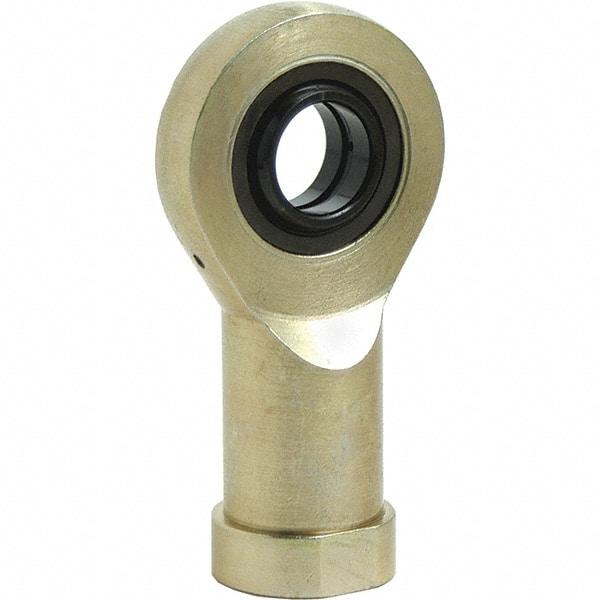 Tritan - 0.4724" ID, 2-1/8" Max OD, 5,508 Lb Max Static Cap, Female Spherical Rod End - M12 RH, 0.3937" Shank Diam, 0.9055" Shank Length, Zinc Plated Carbon Steel with 52100/MoS2 Coated Raceway - USA Tool & Supply