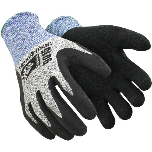 9000 Series HPPE Fiberglass Shell with Wrinkle Rubber Latex Palm Dip Size L