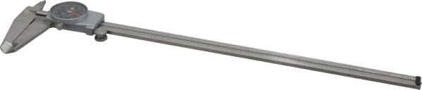TESA Brown & Sharpe - 0" to 12" Range, 0.001" Graduation, 0.1" per Revolution, Dial Caliper - Black Face, 2-1/2" Jaw Length - USA Tool & Supply