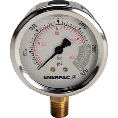 Enerpac - Hydraulic Pressure Gages & Adapters Type: Glycerine Filled Pressure Rating: 3000 - USA Tool & Supply