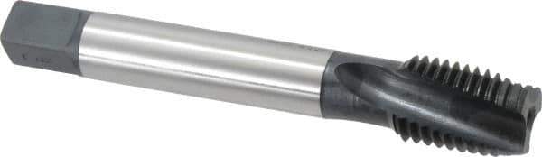 Emuge - 7/8-9 UNC 3 Flute 3BX Modified Bottoming Spiral Flute Tap - Cobalt, Oxide Finish, 5.512" OAL, Right Hand Flute, Right Hand Thread, Series Rekord D-Ti - USA Tool & Supply