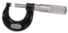 Starrett - 5 to 6" Range, 0.001" Graduation, Mechanical Outside Micrometer - Ratchet Stop Thimble, Accurate to 0.00015" - USA Tool & Supply