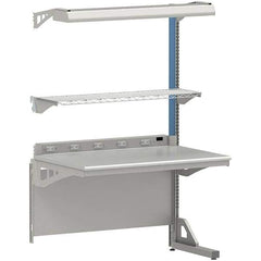LISTA - 60 Wide x 30" Deep x 84" High, Plastic Laminate Workstation - Fixed Legs, Classic Blue - USA Tool & Supply