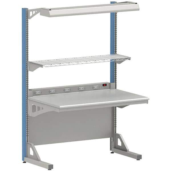 LISTA - 72 Wide x 30" Deep x 84" High, Plastic Laminate Workstation - Fixed Legs, Classic Blue - USA Tool & Supply