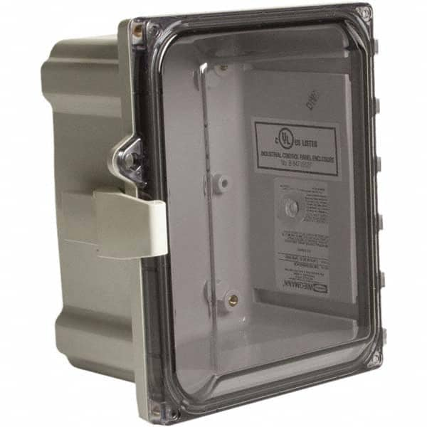 Wiegmann - NEMA 4X Polycarbonate Standard Enclosure with Continuous Hinge Cover - USA Tool & Supply