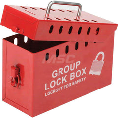 Ability One - Electrical Equipment Lockouts; Type: Group Lockout Box ; Maximum Cord Diameter (Decimal Inch): 9/32 ; Maximum Number of Padlocks: 13 ; Device Material: Steel - Exact Industrial Supply