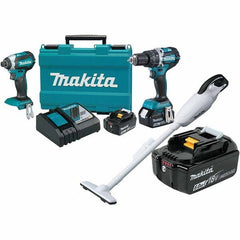 Makita - Cordless Tool Combination Kits Voltage: 18 Tools: 1/2" Hammer Drill; 1/4" Impact Driver - USA Tool & Supply