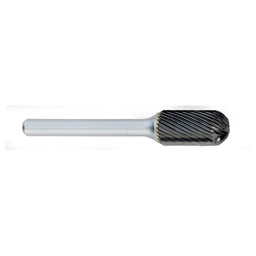 ‎SC-14 -3/16 × 5/8 LOC × 1/4 Shank × 2 OAL Cylindrical Ball Nose Carbide Medium Right Hand Spiral Burr - USA Tool & Supply