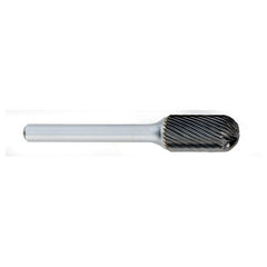 ‎SC-1 -6mm × 16mm LOC × 6mm Shank × 50mm OAL Cylindrical Ball Nose Carbide Medium Right Hand Spiral Burr - USA Tool & Supply