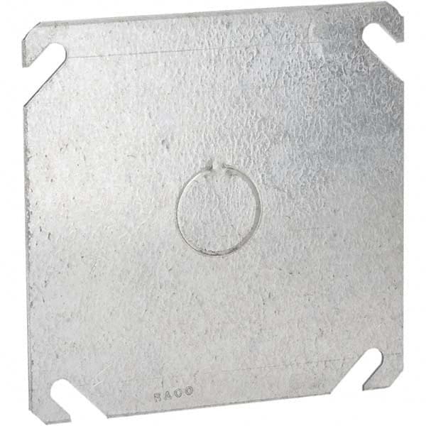 Hubbell-Raco - Steel Electrical Box Flat Cover - USA Tool & Supply