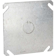 Hubbell-Raco - Steel Electrical Box Flat Cover - USA Tool & Supply