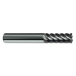 5/16" Dia. - 2-1/2" OAL - 45° Helix Bright Carbide End Mill - 6 FL - USA Tool & Supply