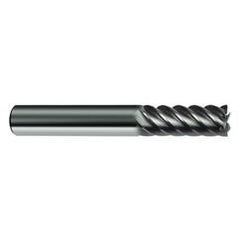 1/4" Dia. - 2-1/2" OAL - 45° Helix Bright Carbide End Mill - 6 FL - USA Tool & Supply