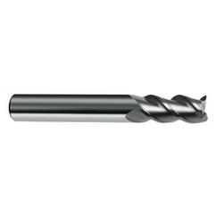 7mm Dia. - 60mm OAL - 45° Helix Bright Carbide End Mill - 3 FL - 3 FL - USA Tool & Supply