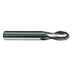 7/32" Dia. - 2-1/2" OAL - 30 Helix Bright CBD Ball Nose EM - 2 FL - USA Tool & Supply