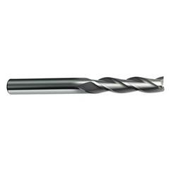 3mm Dia. x 75mm Overall Length 3-Flute Square End Solid Carbide SE End Mill-Round Shank-Center Cut-Firex - USA Tool & Supply