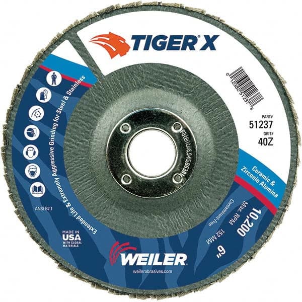 Weiler - Flap Discs Abrasive Type: Coated Flap Disc Type: Type 29 - USA Tool & Supply