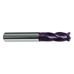 15/32 Dia. x 3 Overall Length 4-Flute Square End Solid Carbide SE End Mill-Round Shank-Center Cut-Firex - USA Tool & Supply