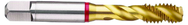 12-24 2B 3-Flute PM Cobalt Red Ring Semi-Bottoming 40 degree Spiral Flute Tap-TiN - USA Tool & Supply