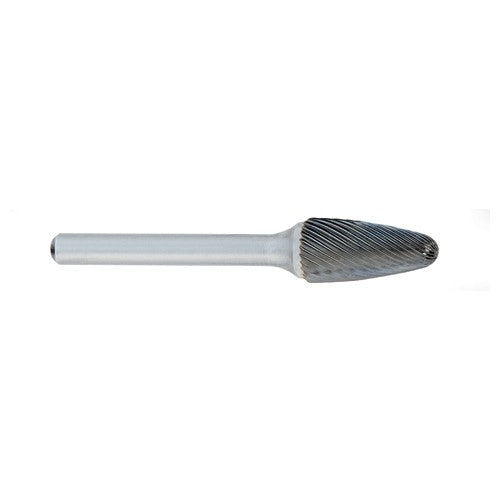 ‎SF-3 -9mm × 19mm LOC × 6mm Shank × 50mm OAL Round Nose Tree Carbide Medium Right Hand Spiral Burr - USA Tool & Supply