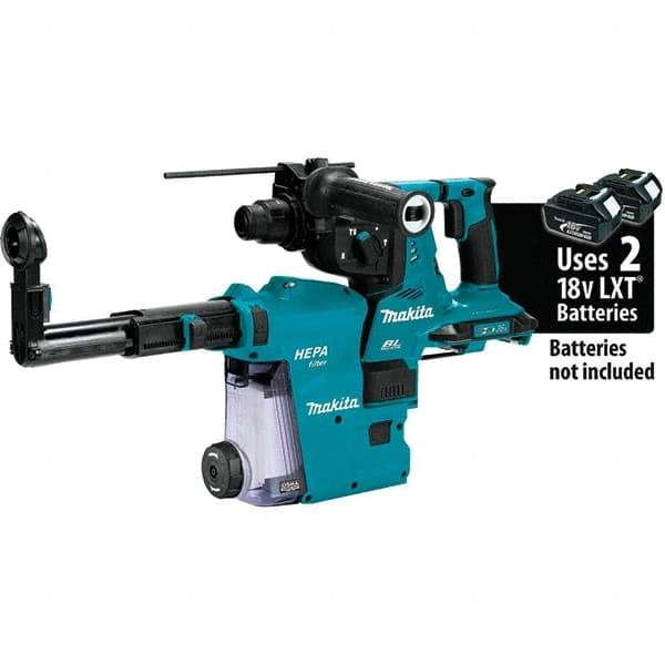 Makita - 36 Volt 1-1/8" SDS Plus Chuck Cordless Rotary Hammer - 5000 BPM, 0 to 980 RPM, Reversible - USA Tool & Supply