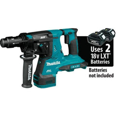 Makita - 36 Volt 1-1/8" SDS Plus Chuck Cordless Rotary Hammer - 5000 BPM, 0 to 980 RPM, Reversible - USA Tool & Supply